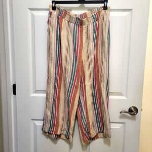 Lane Bryant, linen pants, multicolored stripes, sz 26/28 wp